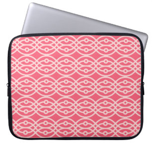 Kimono-Druck, tiefes Korallenrosa Laptopschutzhülle