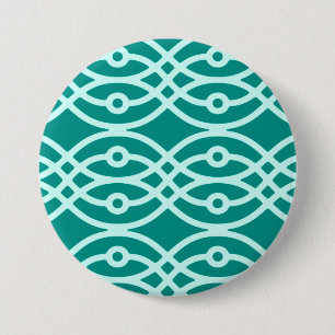 Kimono-Druck, Türkis und Aquamarin Button
