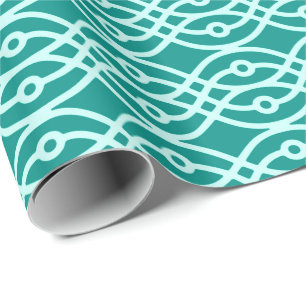 Kimono-Druck, Türkis und Aquamarin Geschenkpapier