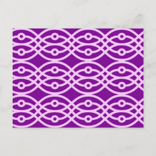 Kimono-Druck, violett und lavendel Postkarte