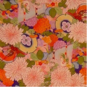 Kimono Flower Pink Floral Pattern Freistehende Fotoskulptur