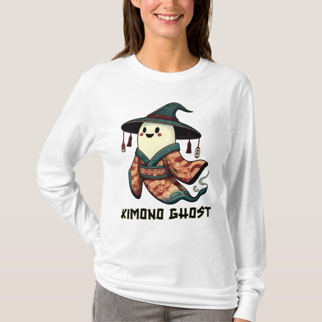 Kimono Geist - Trick oder Leckerbissen - Happy hal T-Shirt (Vorderseite)