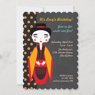Kimono Girl Birthday Party Einladung