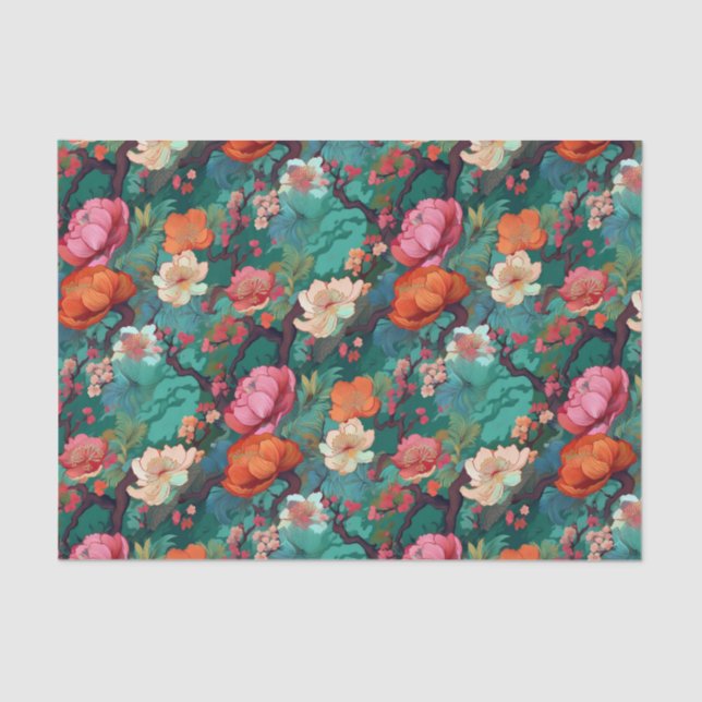 Kimono inspirierte japanisches Musterpapier Seidenpapier (Vorderseite)