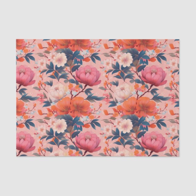 Kimono inspirierte japanisches Musterpapier Seidenpapier (Vorderseite)