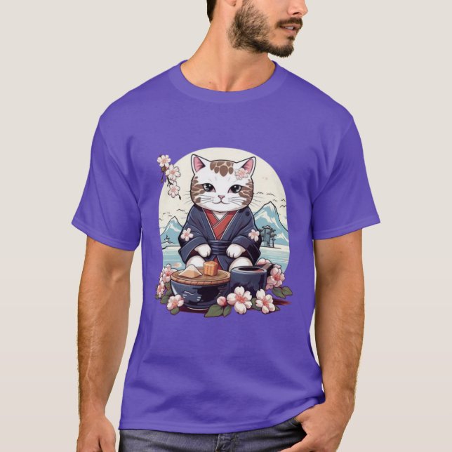 Kimono Katze 2 T-Shirt (Vorderseite)