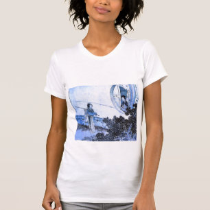 Kimono lady am Fenster - blaue Version T-Shirt