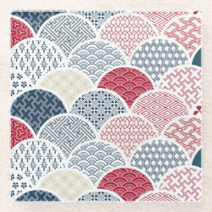 Kimono Line Art: Traditionelles geometrisches Must Glasuntersetzer