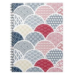 Kimono-Liniengrafik: Traditionelles geometrisches  Notizblock