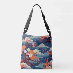 Kimono-Muster inspiriert japanisches Gewebe Tragetaschen Mit Langen Trägern