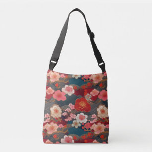 Kimono-Muster inspiriert japanisches Gewebe Tragetaschen Mit Langen Trägern