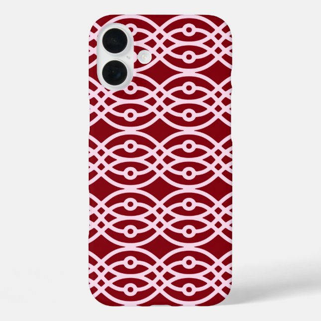 Kimono Print, Bordeaux und Rosa Case-Mate iPhone Hülle (Rückseite)