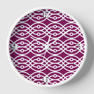 Kimono print, eggplant purple and white uhr