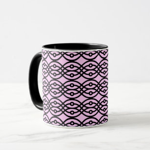 Kimono Print, Eispink und Schwarz Tasse
