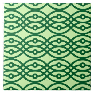 Kimono Print, hell und dunkelgrün Fliese