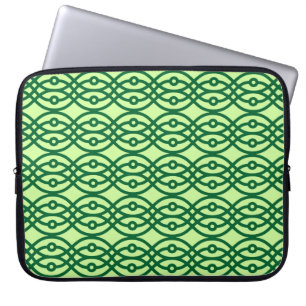 Kimono Print, hell und dunkelgrün Laptopschutzhülle