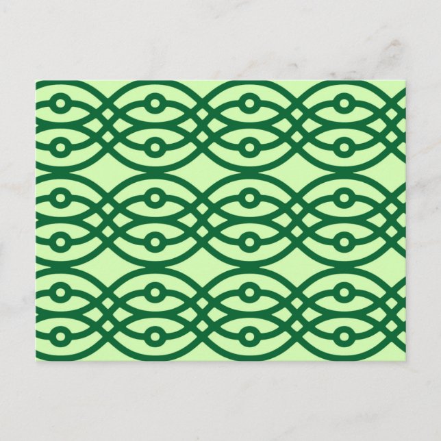 Kimono Print, hell und dunkelgrün Postkarte (Vorderseite)