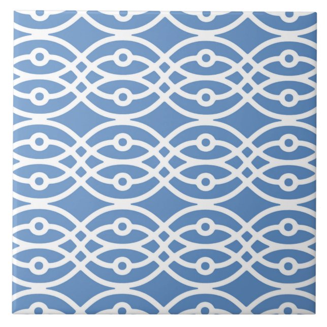 Kimono print, himmelblau und weiß fliese (Vorderseite)