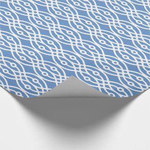 Kimono print, himmelblau und weiß geschenkpapier