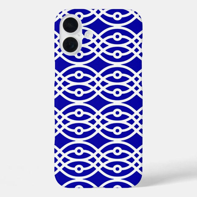 Kimono Print, Kobalt blau und weiß Case-Mate iPhone Hülle (Rückseite)