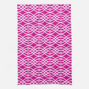 Kimono Print, Magenta und Rosa Küchentuch
