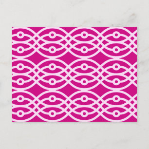 Kimono Print, Magenta und Rosa Postkarte