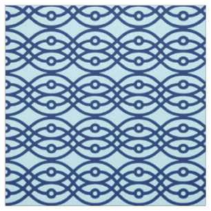 Kimono Print, Marine und hellblau Stoff