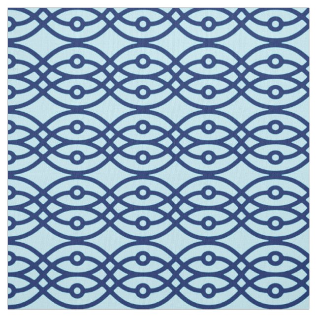 Kimono Print, Marine und hellblau Stoff (Muster)