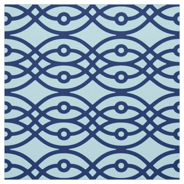 Kimono Print, Marine und hellblau Stoff (Muster)