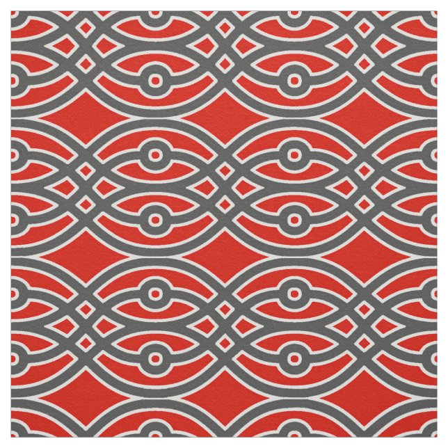Kimono print, rot, grau und weiß stoff (Muster)