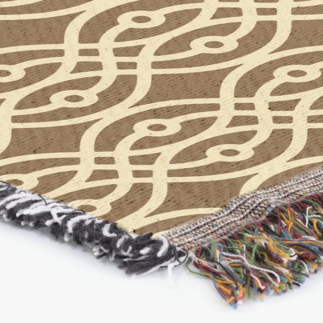 Kimono Print, Schokoladenbraun und braun Decke (Ecke)