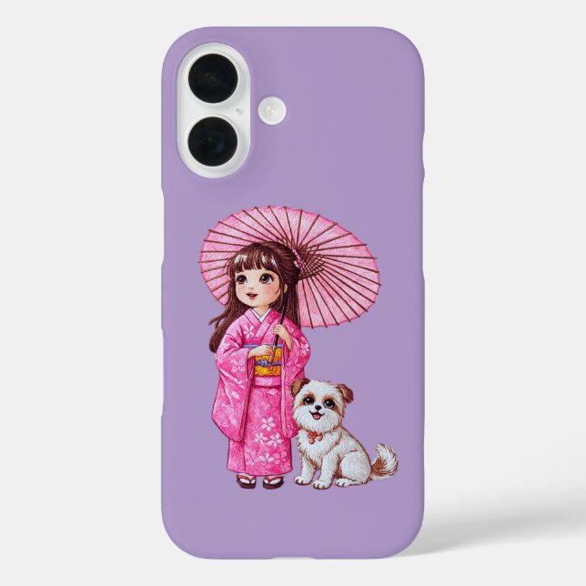 Kimono Süsse & Welpe Liebe Case-Mate iPhone Hülle (Rückseite)
