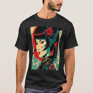 Kimono weiblich Retro japanischer Samurai Geisha V T-Shirt