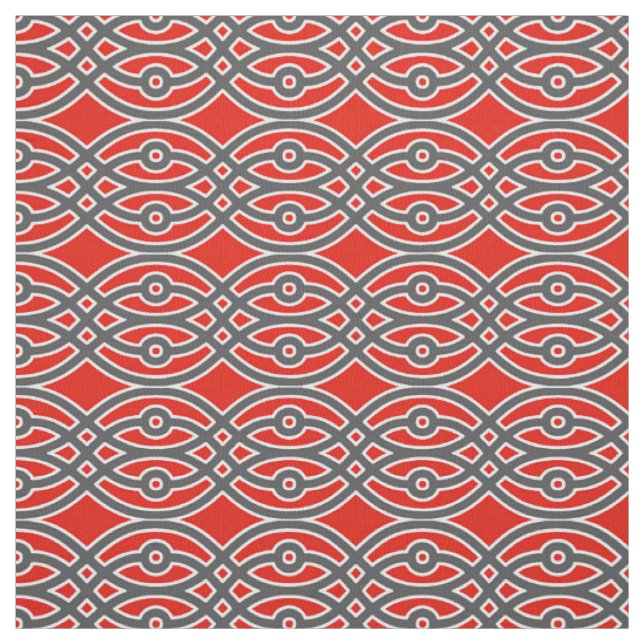 Kimonodruck, -ROT, -GRAU und -WEISS Stoff (Muster)