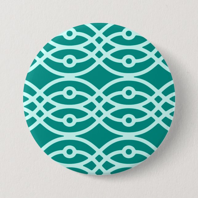 Kimonodruck, -Türkis und -aqua Button (Vorderseite)
