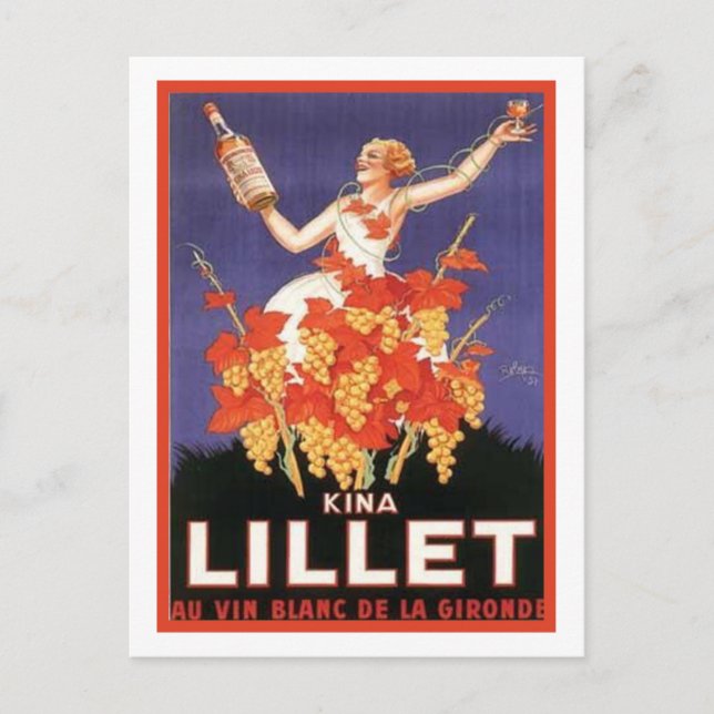 Kina Lillet Vintage Ad Postkarte (Vorderseite)