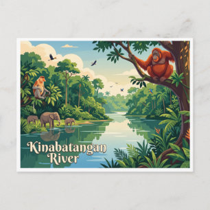 Kinabatangan-Fluss Sandakan Malaysia Postkarte