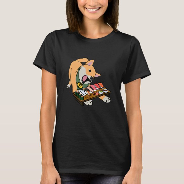 Kinako isst Sushi T-Shirt (Vorderseite)