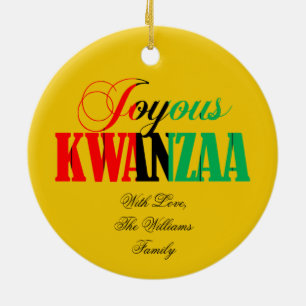 Kinara Candle Colors Joyous Kwanzaa Keramik Ornament