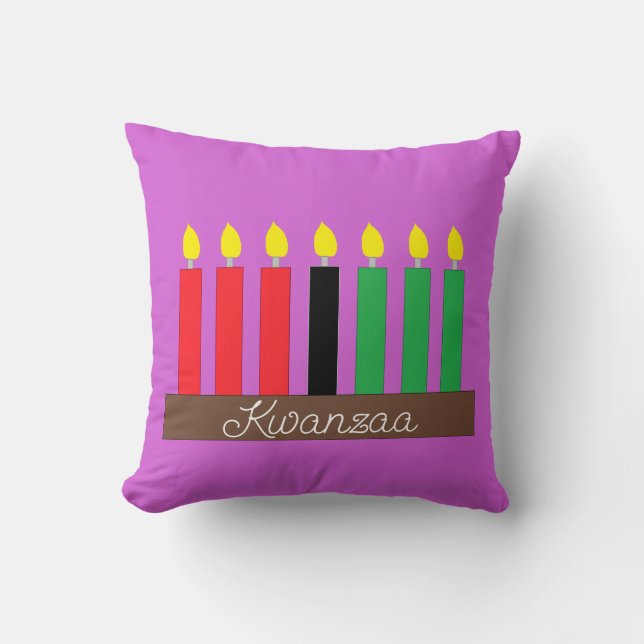 Kinara für Kwanzaa: Lavender Kissen (Vorderseite)
