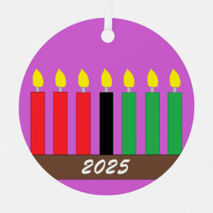 Kinara für Kwanzaa: Lavender Ornament Aus Metall
