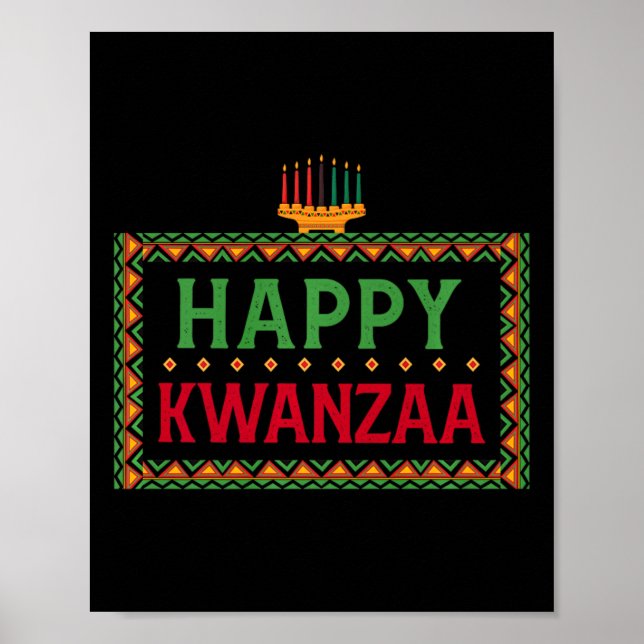 Kinara Seven Candles Principles of Kwanzaa Happy K Poster (Vorne)