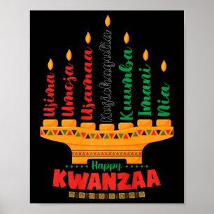 Kinara Seven Candles Principles of Kwanzaa Happy K Poster