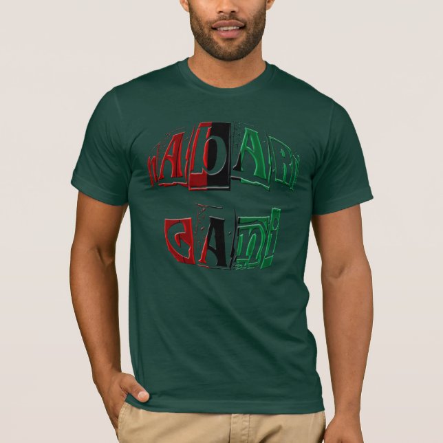 Kinara Striped Colors Text Habari Gani Kwanzaa T-Shirt (Vorderseite)