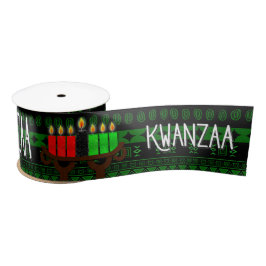 Kinara und Green mit schwarzem Stammes Print Kwanz Satinband