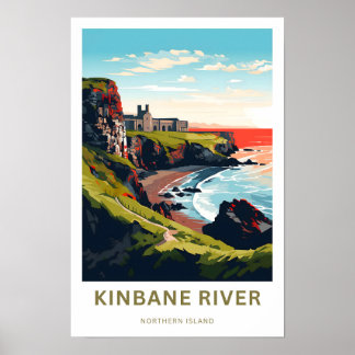 Kinbane River Northern Island Travel Print Poster
