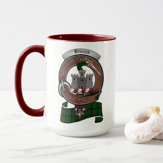 Kincaid Clan Abzeichen Combo 15oz Tasse (Mit Donut)