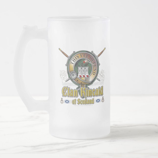 Kincaid Clan Abzeichen Mattglas Bierglas (Links)