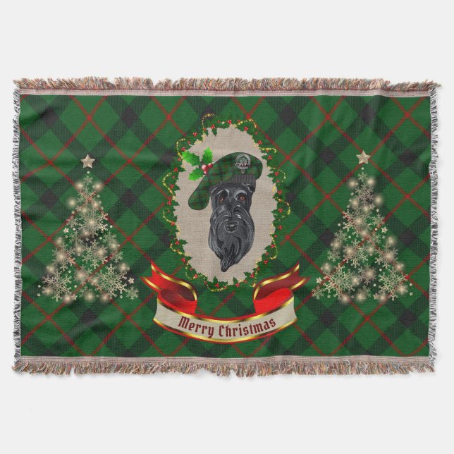 Kincaid Scottie Dog Christmas Throw Blanket Decke (Vorderseite)