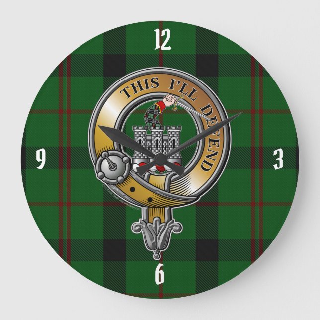 Kincaid Tartan & Abzeichen Große Wanduhr (Vorderseite)